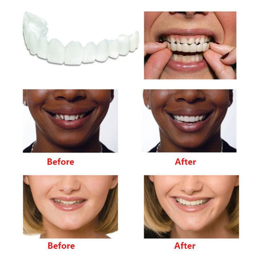 Whitening Snap On Smile Perfect Smile Fits Most Comfortable Denture Care False Dental Teeth Veneers Upper Teeth & Lower Teeth
